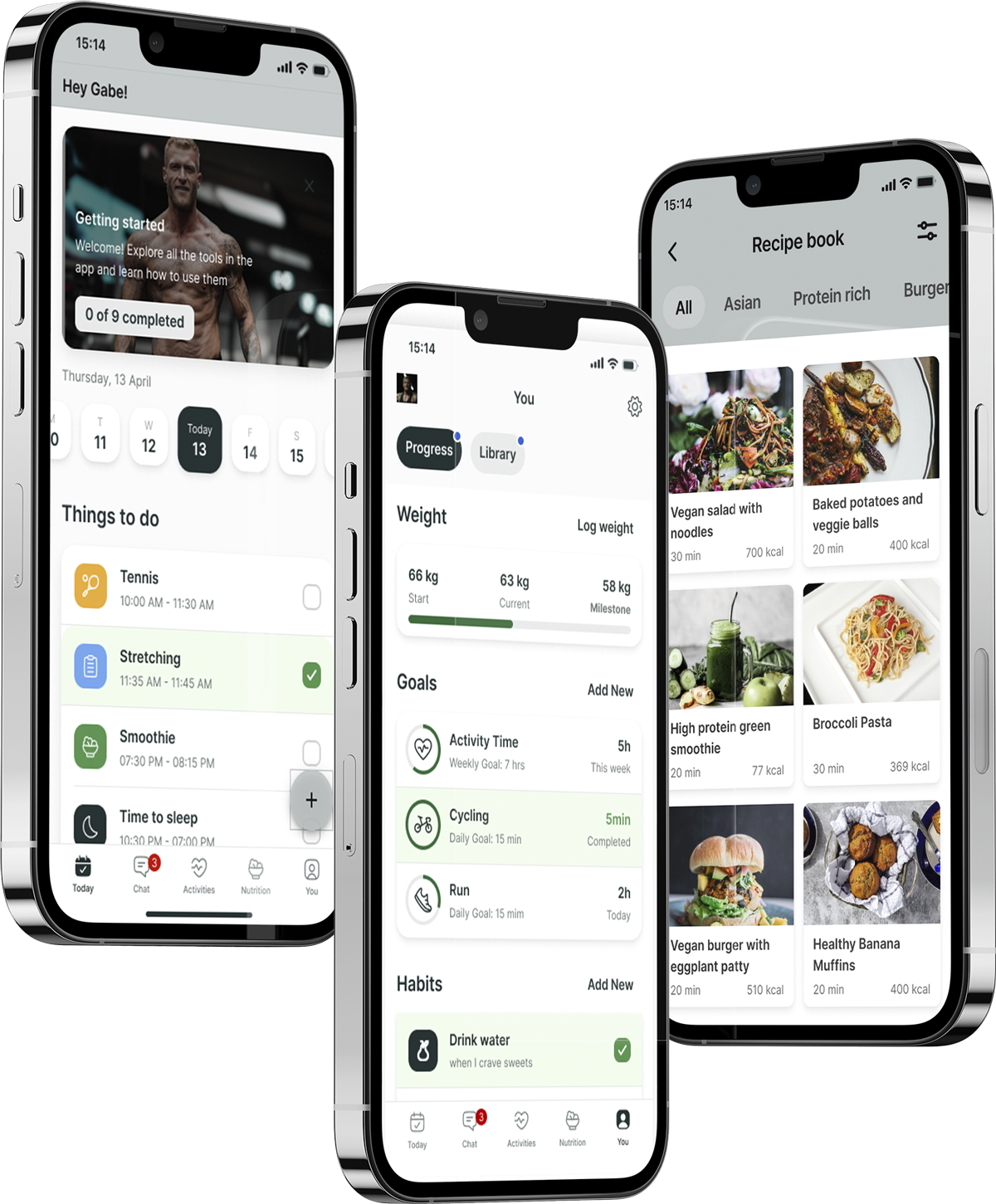 A mockup of the coaching app showcasing the features.